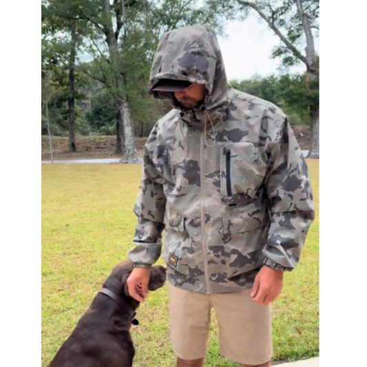 Camouflage Huvjacka med Flera Fickor för Herrar