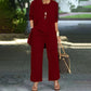 👗✨ Elegant avslappnat 3-delat set med vida ben