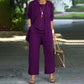 👗✨ Elegant avslappnat 3-delat set med vida ben