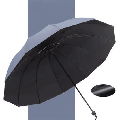📢☔12-ribbig stor hopfällbar vindskyddad paraply