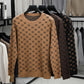 Trendig långärmad slim fit-tröja med tryck för män🎁Köp 2 och få fri frakt