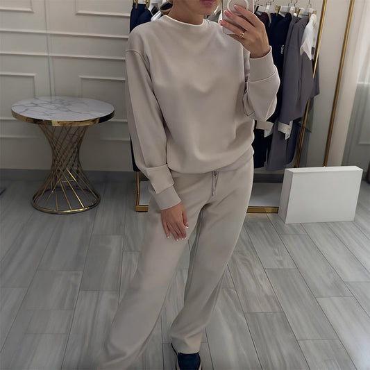 Dammode 2-delat set med rundhalsad topp och byxor