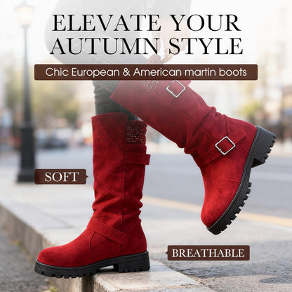👢 50 % RABATT NU! 🔥 Chica-stövlar i mocka för damer – europeisk stil & halkfri sula, komfort hela dagen 🍂✨