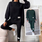 Bästsäljare🔥 🧘‍♀️ Mjukt set med sweatshirt och leggings – perfekt för träning och lediga dagar