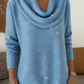 Sparkle Cowl Neck långärmad topp🎁Köp 2 och få fri frakt