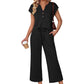 🔥🎁Nyhet 50 % RABATT🔥Short Sleeve Top and Wide Leg Pants Outfit