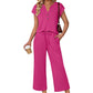 🔥🎁Nyhet 50 % RABATT🔥Short Sleeve Top and Wide Leg Pants Outfit