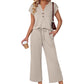 🔥🎁Nyhet 50 % RABATT🔥Short Sleeve Top and Wide Leg Pants Outfit