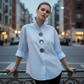 🌞Frühlingserwachen: 50 % rabatt!👚 Damblus med oversized passform och iögonfallande metallknappar – Knijpfest & mångsidig för alla tillfällen