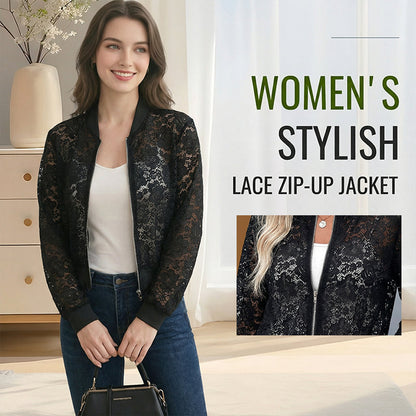 ✨ Elegant spetsjacka med zip-up och kort längd