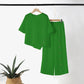 Oregelbundet tvådelat set 👗: Asymmetrisk topp + byxor med en knapprad — Löst och andningsbart 🛍️