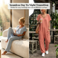 🌸 Avslappnad jumpsuit med V-ringning och djupa fickor