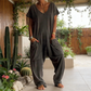 🌸 Avslappnad jumpsuit med V-ringning och djupa fickor