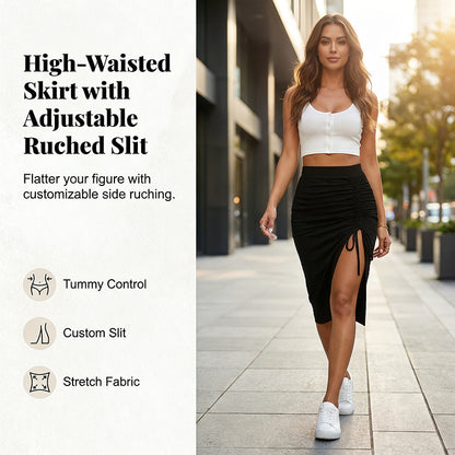 👗🔥 Högmidjad bodycon-kjol med dragsko och slits