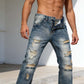 👖🔥 Bekväma slim straight jeans med ripped effekt