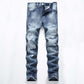 👖🔥 Bekväma slim straight jeans med ripped effekt
