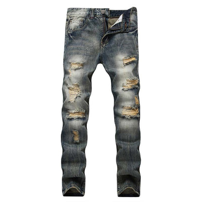 👖🔥 Bekväma slim straight jeans med ripped effekt