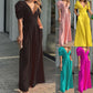 ✨ Djup V-ringad hög midja vida ben jumpsuit