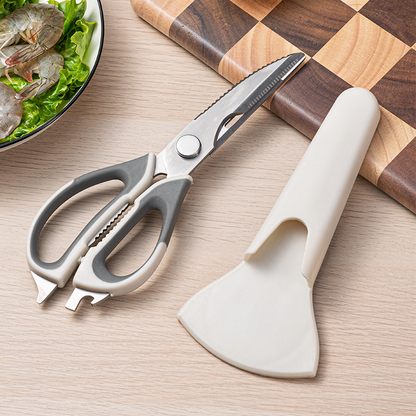 ✂️ Multifunktionell kökssax – robust, rostfri, med magnetfäste. Alltid till hands! 🧲✨