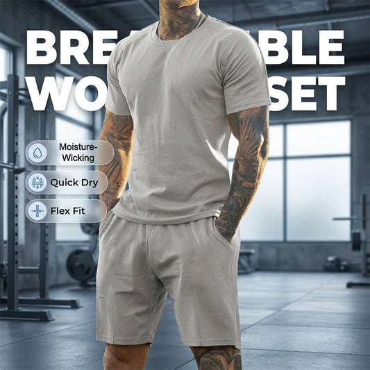 2-delat set med sport-T-shirt och shorts för herr