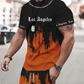 Mäns grafiska tryck T-shirt och shorts uppsättning