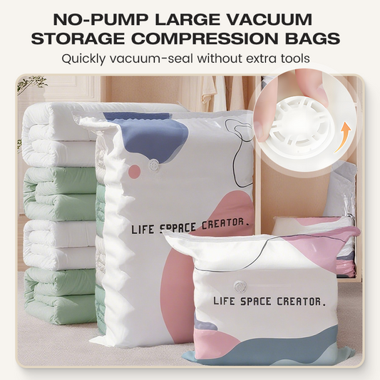 🧳💨 50% RABATT! Vakuumförvaringsåsar utan pump – Tryck och stäng, ingen pump behövs. Sparar 80% utrymme, håller kläder torra och dammfria. Perfekt för skrymmande sängkläder och säsongsartiklar. 🛏️🗄️