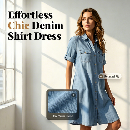 👗👖 Avslappnad denimskjortklänning med fickor