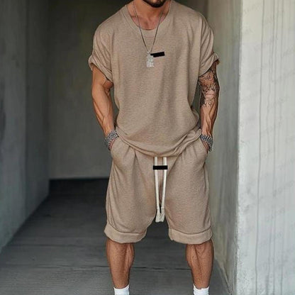 👕🔥 Avslappnat T-shirt & Shorts Set för Herrar – Mjukt Tyg, Ledig Passform & Perfekt För Varma Sommardagar ☀️