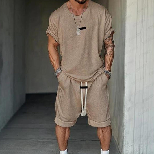 👕🔥 Avslappnat T-shirt & Shorts Set för Herrar – Mjukt Tyg, Ledig Passform & Perfekt För Varma Sommardagar ☀️