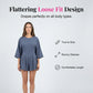 Uformell jumpsuit med rund hals og innsvingt midje