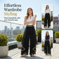👖✨ Eleganta flödande vidbyxor med subtila gulddetaljer