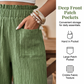 👖🌿 Dam Casual Enfärgad Löstsittande Byxor – Hög Midja Wide Leg & Skrynklig Textur – Bekväma Lounge Byxor ✨