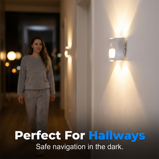 Vägglampa med rörelsesensor och fjärrkontroll