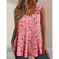 🌺👚 Ärmlös blommig V-ringad topp