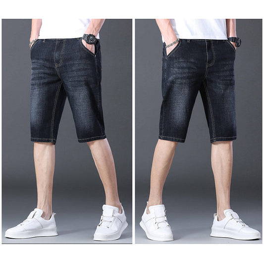 👖💨 Lätta stretch denimshorts för män med 3D-passform