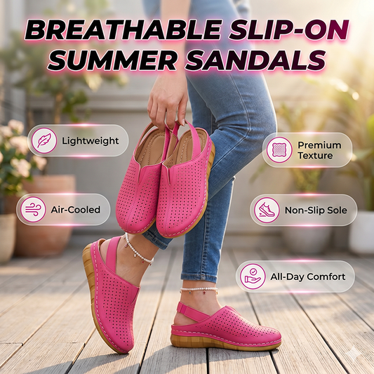 👡🌬️ Andningsbara slip-on sandaler med tjock sula