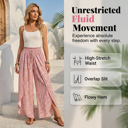 👖🌸 Somriga vida ben-byxor med sidosprund och resår