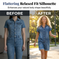 👖🌸 Avslappnad denimromper med knappar och fickor