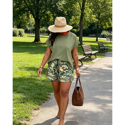 ✨👚 Sommarset för kvinnor i stora storlekar – perfekt för hemmet, semestern och utflykter 🌿💃