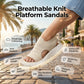 👡🌬️ Andningsbara stickade plattformssandaler med hälrem
