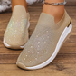 👟✨ Glittrande slip-on sneakers med strass och plattformsula