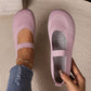 👟🌬️ Andningsbara stickade ballerinaskor med halkskydd
