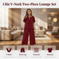 👗👖 Chic V-ringat loungeset med vida ben