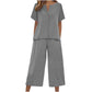👗👖 Chic V-ringat loungeset med vida ben