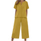 👗👖 Chic V-ringat loungeset med vida ben