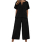 👗👖 Chic V-ringat loungeset med vida ben