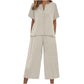 👗👖 Chic V-ringat loungeset med vida ben