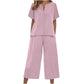 👗👖 Chic V-ringat loungeset med vida ben