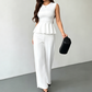 👗👖 Elegant peplum tvådelat set med vida ben