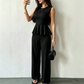 👗👖 Elegant peplum tvådelat set med vida ben